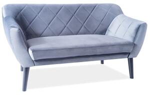 Divano Karo 2 in velluto grigio - Blu14/wenge
