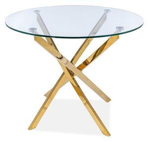 Tavolo rotondo Agis in trasparente/oro - ø90/h72 cm