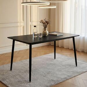 Tavolo da pranzo NORA 120 x 80 cm, nero - tavolo da pranzo rettangolare con angoli arrotondati, piano in MDF, robusta struttura in metallo, ideale per la zona pranzo o come tavolo da cucina