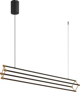 Lampada a sospensione a LED, alluminio nero opaco oro, H 150 cm
