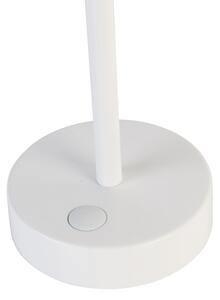 Lampada da tavolo bianca con LED ricaricabile con dimmer tattile - Renata