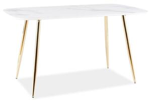 Tavolo Ceres effetto marmo bianco/oro - H75