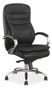 Sedia da ufficio Q-154 in pelle naturale nera