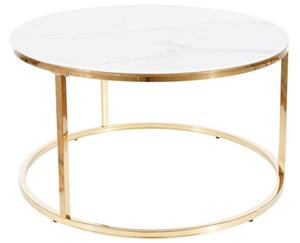 Tavolino da caffè Sabine Marble in bianco/oro - H45