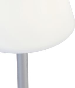 Lampada da tavolo grigia con LED ricaricabile con dimmer tattile - Renata
