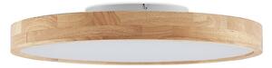 Lindby Plafoniera LED Lanira, Ø 60 cm, legno, telecomando, CCT