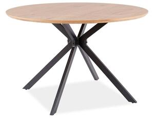 Tavolo rotondo Aster in rovere/nero - ø120/h76 cm