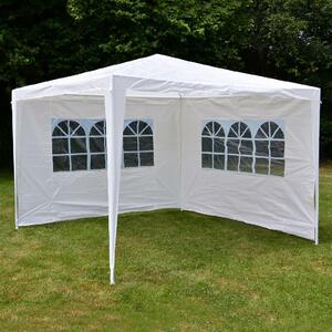 Gazebo VCM | dimensioni circa 3x3 m | idrorepellente 110g / m² telone PE | tenda per feste | tenda da giardino | bianco