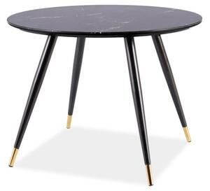 Tavolo Cyryl II rotondo effetto marmo nero - Ø100 x h76 cm