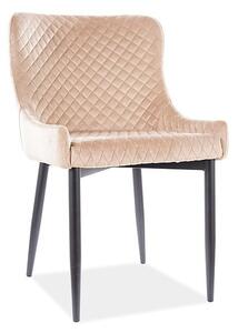 Sedia in velluto Colin B Beige - L51 x H45 x H84 cm