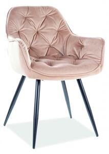 Sedia Cherry in velluto beige/nero Blu28