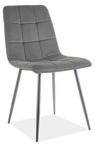 Sedia Mila in velluto opaco grigio85/nero