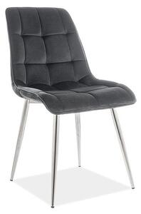 Sedia Chic in velluto nero/cromo - L47 x H41 x H87 cm