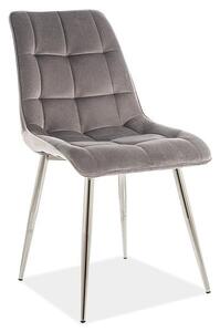 Sedia Chic Velvet Grigio/Cromo - L47 x H41 x H87 cm