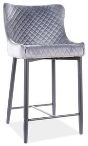 Sgabello da bar Colin imbottito B H-2 in grigio - H 88 cm