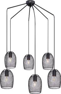 Globo Lighting lampada a sospensione in metallo nero, 6x E27