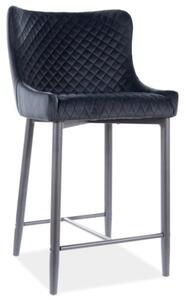 Sgabello da bar Colin imbottito B H-2 in nero - H88 cm