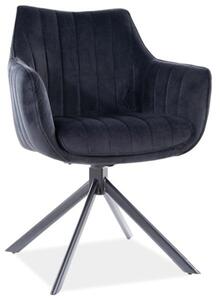 Sedia Azalia in velluto nero Blu19