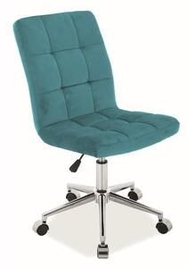 Sedia da scrivania Q-020 velluto turchese velluto Blu85
