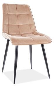 Sedia Chic Velvet Beige / Nero - L47 x H41 x H87 cm