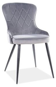 Sedia in velluto grigio Lotus velvet Blu14