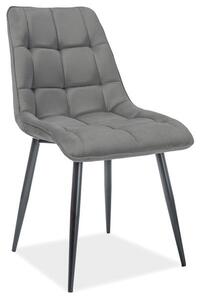 Sedia Chic in velluto opaco grigio grigio85