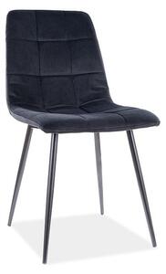 Sedia Mila in velluto nero/nero Blu19