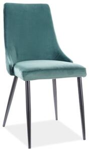 Sedia Piano B in velluto verde Blu78