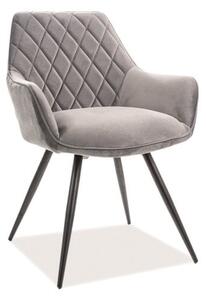 Sedia Linea Velvet Grigio/Nero - H82 cm