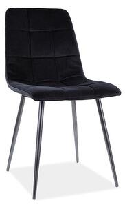 Sedia Mila in velluto opaco nero99/nero
