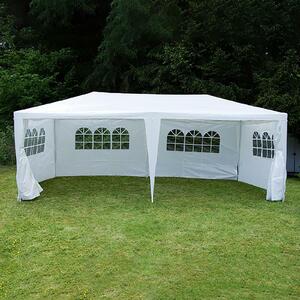 Gazebo VCM | dimensioni circa 3x6 m | telone PE idrorepellente 110g / m² | tenda per feste con pannelli laterali | tenda da giardino con struttura in acciaio | tenda per festival | bianco