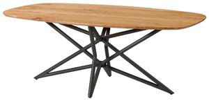 MASSIVMOEBEL24 | Tavolo da pranzo in legno di Acacia 240x100x76 Laccato naturale gambe incrociate
