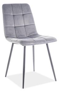 Sedia Mila in velluto grigio/nero Blu14