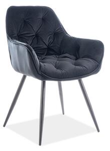 Sedia Cherry in velluto ciliegio nero/nero Blu19