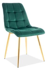Sedia Chic in velluto verde/oro Blu78