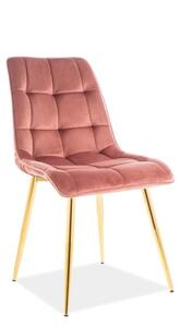Sedia chic in velluto rosa/oro Blu52