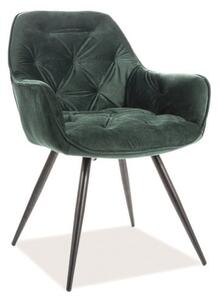 Sedia in velluto Cherry verde/nero Blu78