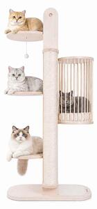 Torre tiragraffi PetRhein 170 cm – Torre per gatti a più piani con 5 piattaforme, cuccia e amaca – Torre robusta con pali tiragraffi in sisal