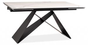 Tavolo allungabile Westin III bianco STATUARIO STATUARIO VENATO/nero opaco - L160-240 cm