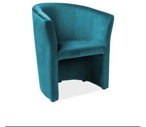 Poltrona TM 1 in velluto turchese - Blu85/wenge