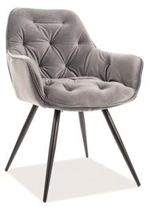 Sedia Cherry in velluto grigio/nero Blu14