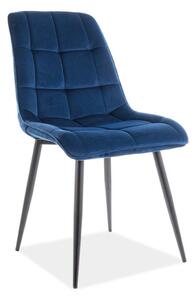 Sedia Chic in velluto navy/nero Blu86