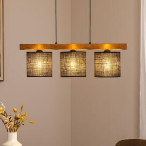 Lampada a sospensione Forest Duolla, dimmerabile, Nero, Soggiorno / Sala da pranzo, Legno, Lampada a sospensione