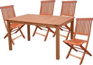 Gruppo da tavolo Garden Pleasure ANGWIN|PITTSBURGH 03 5 pezzi in eucalipto100% oliato 985158-1