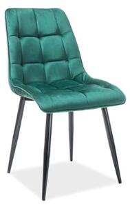 Sedia Chic in velluto verde/nero Blu78
