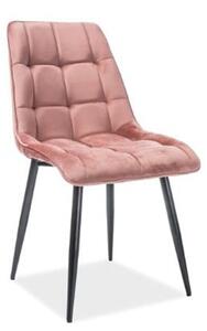 Sedia Chic in velluto rosa/nero Blu52