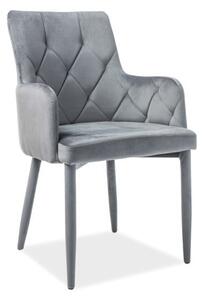 Sedia Ricardo in velluto grigio - H 88 cm