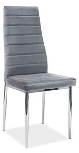 Sedia in velluto H-261 grigio - H 96 cm