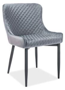Sedia in velluto grigio Colin B grigio - H 84 cm