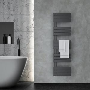 VILSTEIN radiatore elettrico per bagno, radiatore per asciugamani aperto lateralmente, asciugatore per bagno, radiatore a parete, scaldasalviette per bagno, radiatore per asciugamani, nero, 160x45 cm